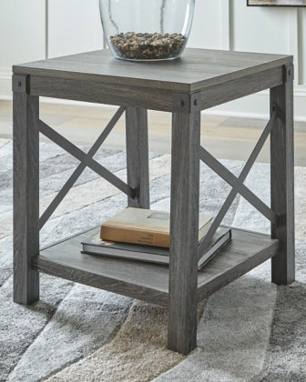 Freedan End Table;Grayish Brown