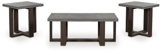 Dynnford Table (Set of 3) - Gray/Brown