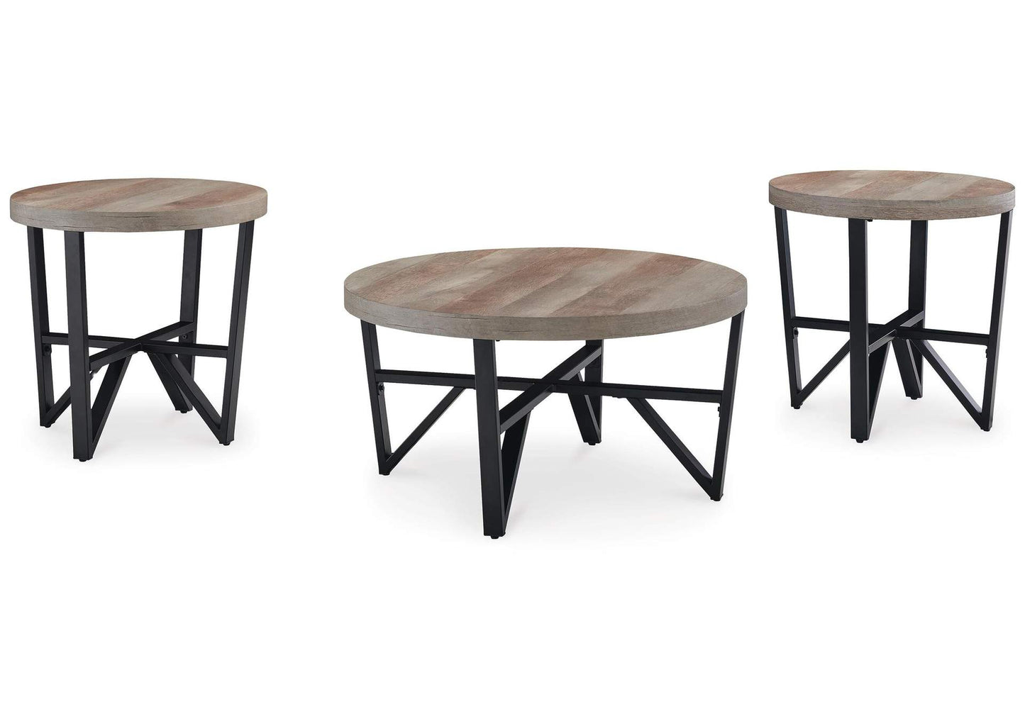 Deanlee Occasional Table (Set of 3);Grayish Brown/Black