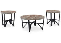 Deanlee Occasional Table (Set of 3);Grayish Brown/Black