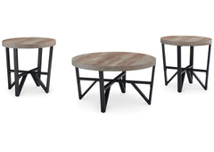 Deanlee Occasional Table (Set of 3);Grayish Brown/Black