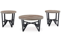 Deanlee Occasional Table (Set of 3);Grayish Brown/Black