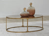 Korajane Oval Cocktail Table;Antique Gold