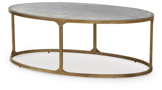 Korajane Oval Cocktail Table;Antique Gold
