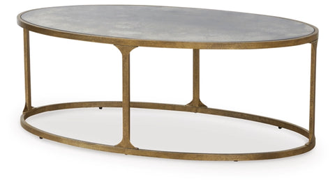 Korajane Oval Cocktail Table;Antique Gold