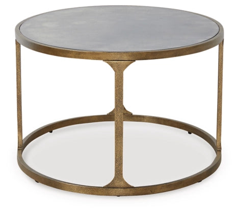 Korajane Oval Cocktail Table;Antique Gold