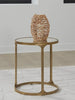 Korajane Round End Table;Antique Gold