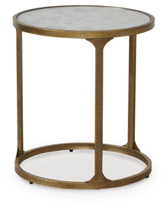 Korajane Round End Table;Antique Gold