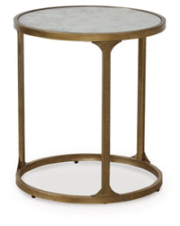 Korajane Round End Table;Antique Gold