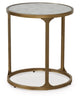 Korajane Round End Table;Antique Gold