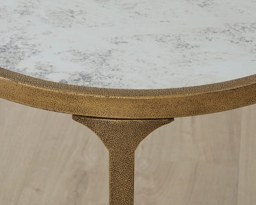 Korajane Round End Table;Antique Gold
