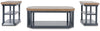 Landocken Table (Set of 3);Brown/Blue