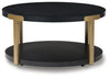 Shylore Occasional Table Set;Black/Brass Finish