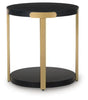 Shylore Occasional Table Set;Black/Brass Finish