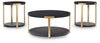 Shylore Occasional Table Set;Black/Brass Finish