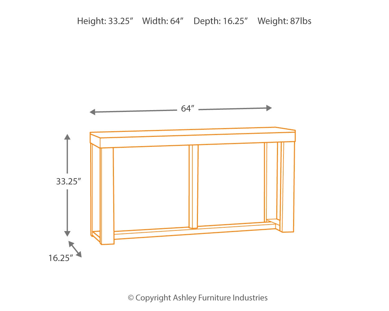Watson Sofa/Console Table - Ashley Furniture - Brunei