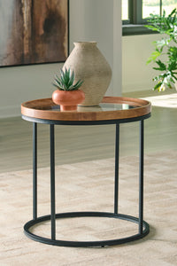 Noraluna Round End Table;Medium Brown