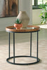Noraluna Round End Table;Medium Brown