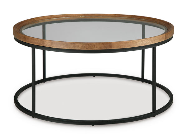 Noraluna Round Cocktail Table;Medium Brown