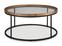 Noraluna Round Cocktail Table;Medium Brown