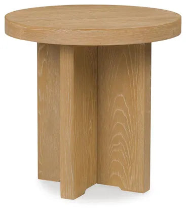 Chimefield Round End Table;Bisque