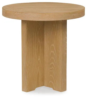 Chimefield Round End Table;Bisque