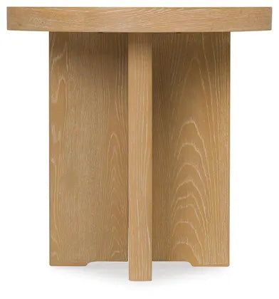 Chimefield Round End Table;Bisque