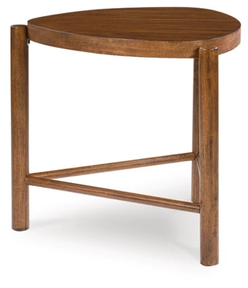 Engelhaus Triangle End Table;Brown