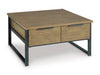 Montia Lift-Top Coffee Table;Light Brown