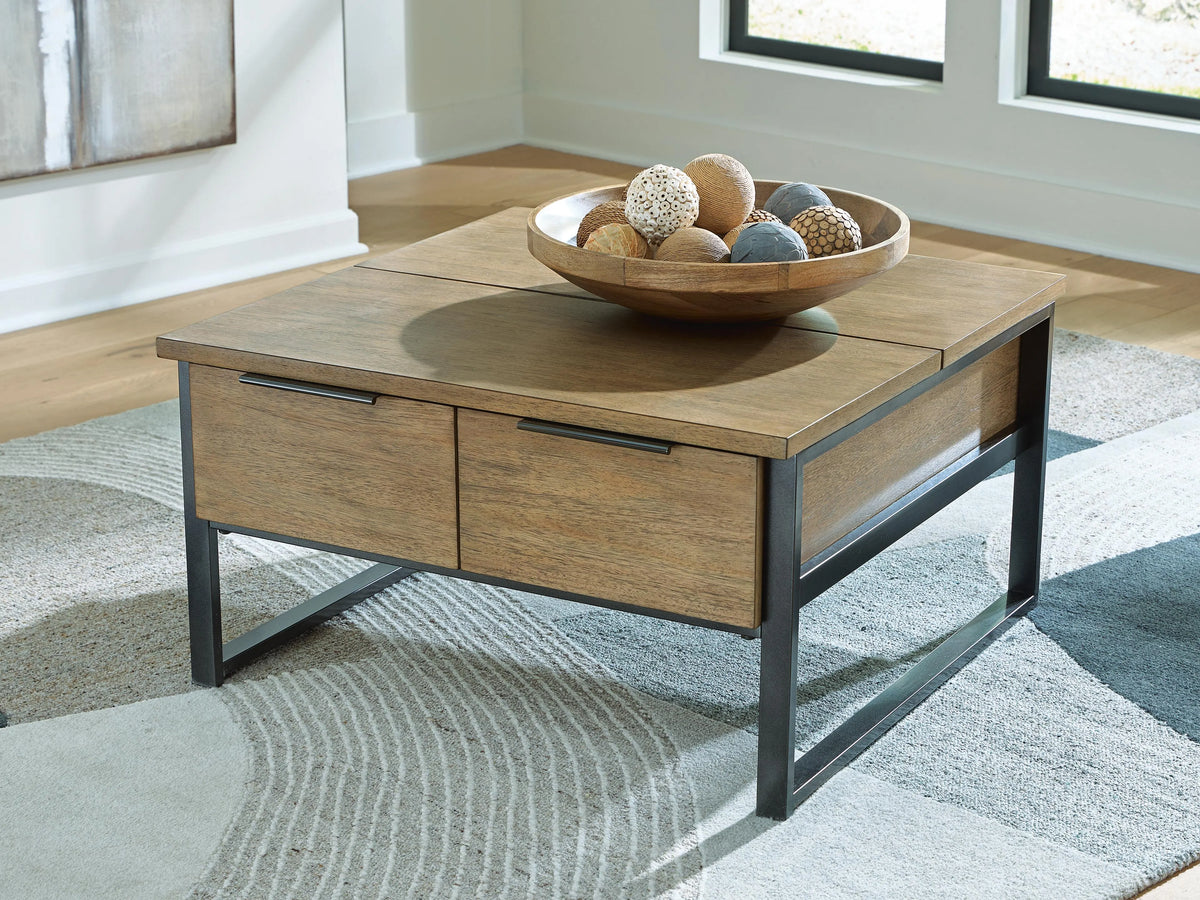 Montia Lift-Top Coffee Table;Light Brown