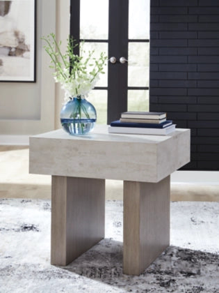 Jorlaina Square End Table;Light Grayish Brown