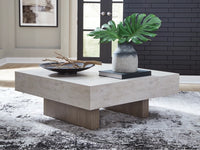 Jorlaina Square Cocktail Table; Light Graish Brown