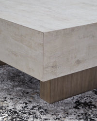 Jorlaina Square Cocktail Table; Light Graish Brown