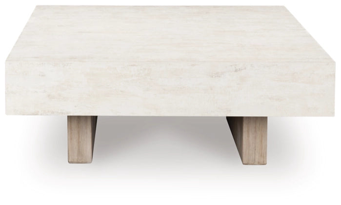 Jorlaina Square Cocktail Table; Light Graish Brown
