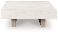 Jorlaina Square Cocktail Table; Light Graish Brown