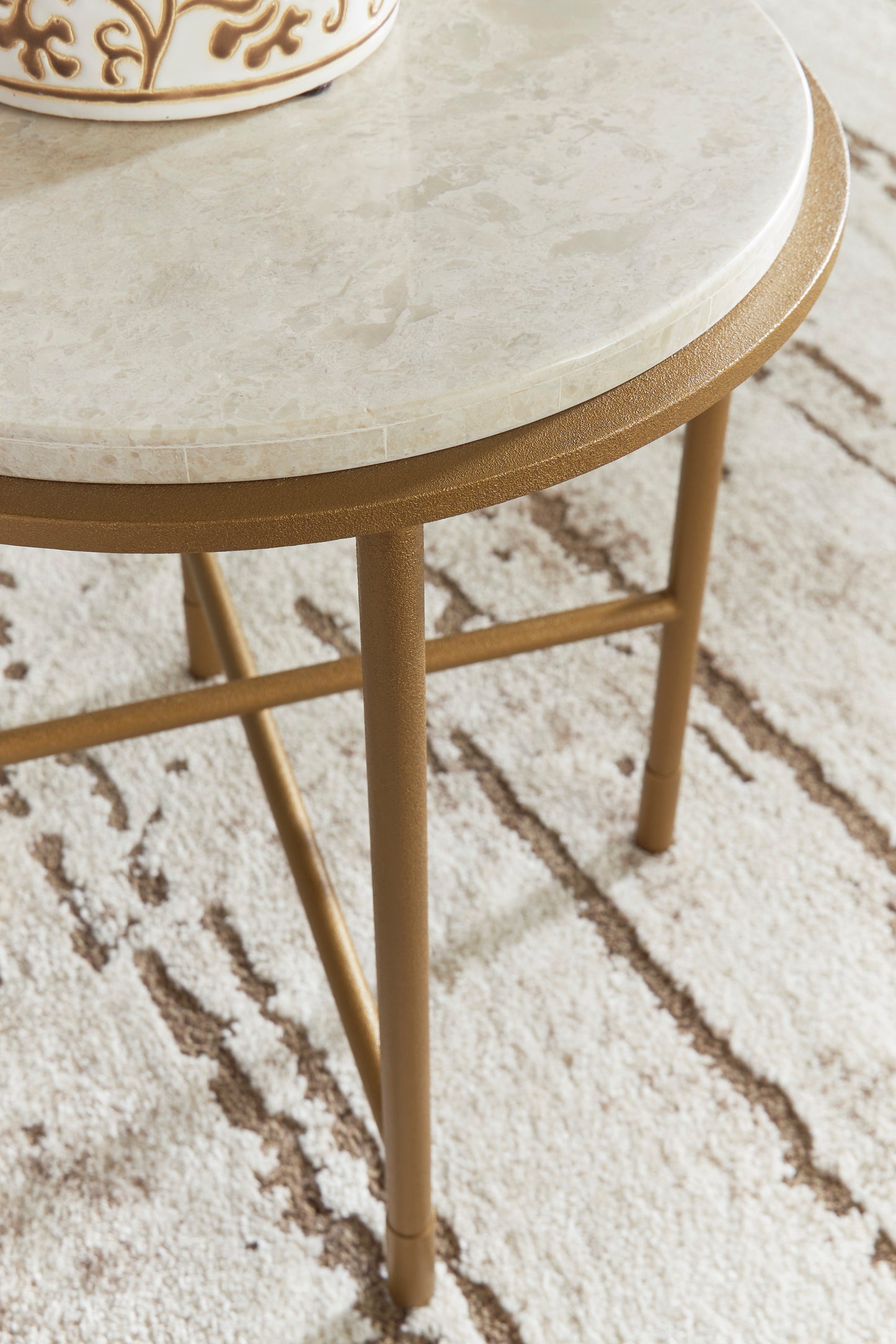 Alben Coffee Table;Antique Gold