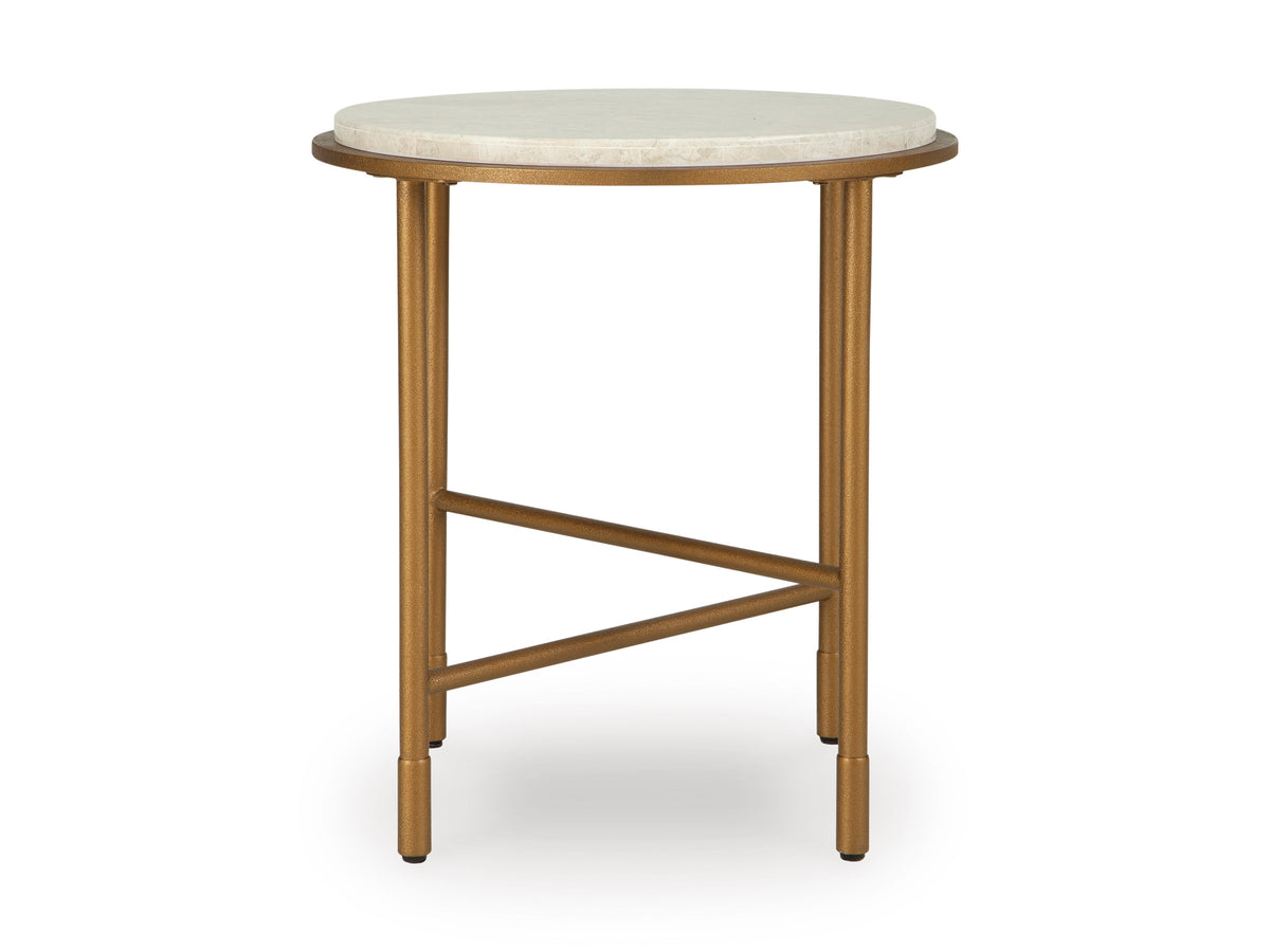 Alben End Table;Antique Gold