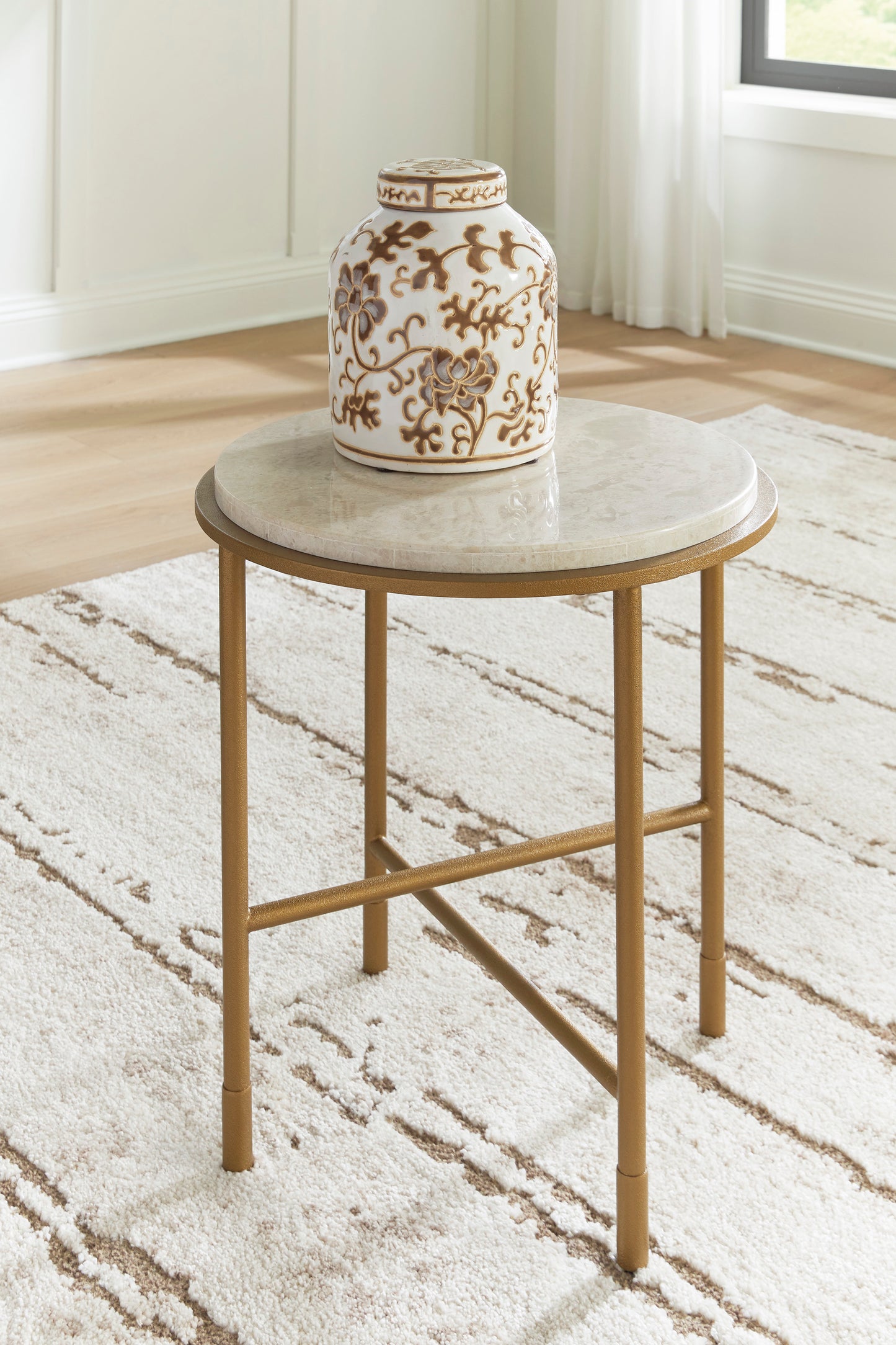 Alben End Table;Antique Gold