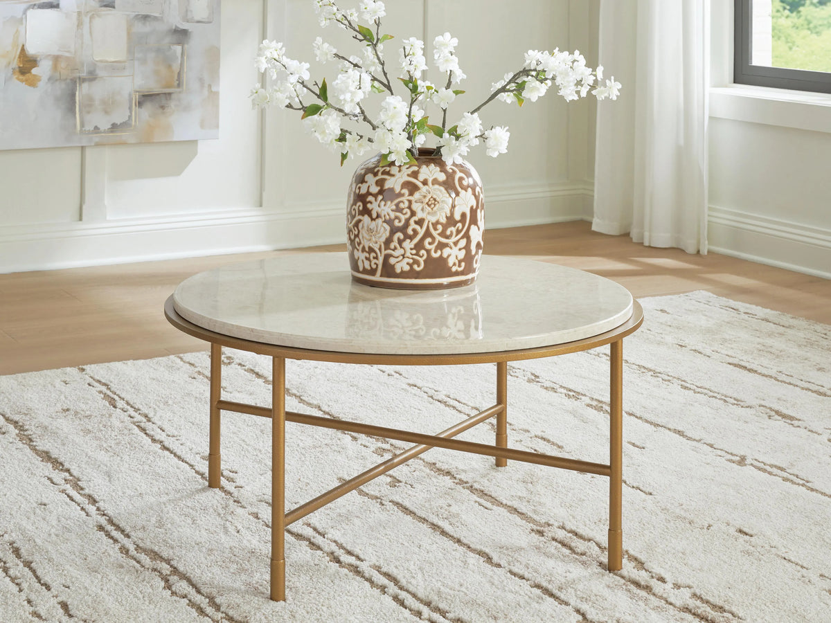 Alben Coffee Table;Antique Gold