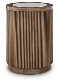 Hadonna Round End Table;brown