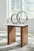 Isanti Square End Table;  Light Brown/White