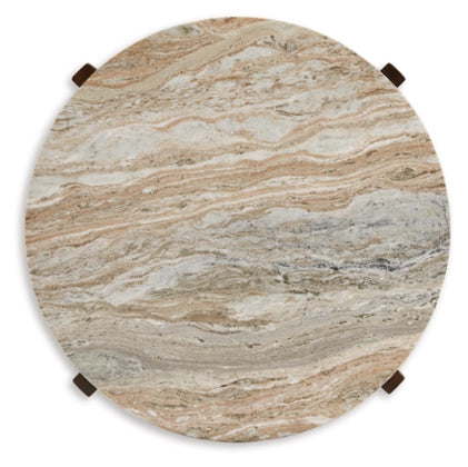 Tanidore Round Coffee Table; Warm Brown