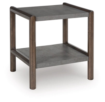 Kallenny End Table; Brown/Gray