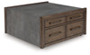 Kallenny  Square Cocktail Table; Brown/Gray