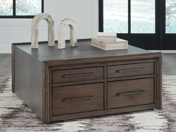 Kallenny  Square Cocktail Table; Brown/Gray