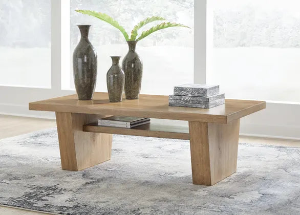 Kristiland Rectangular Cocktail Table;Light Brown