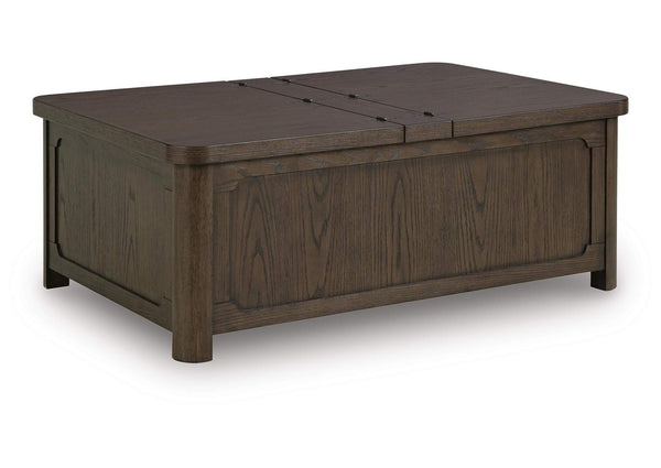 Breckington Coffee Table With Storage;Dark Brown