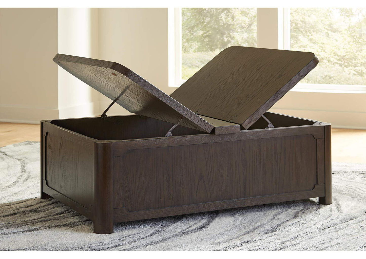 Breckington Coffee Table With Storage;Dark Brown