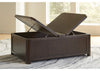 Breckington Coffee Table With Storage;Dark Brown
