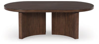 Korestone Oval Cocktail Table;Dark Brown